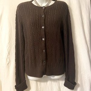 Casual Corner Brown Button Down Sweater